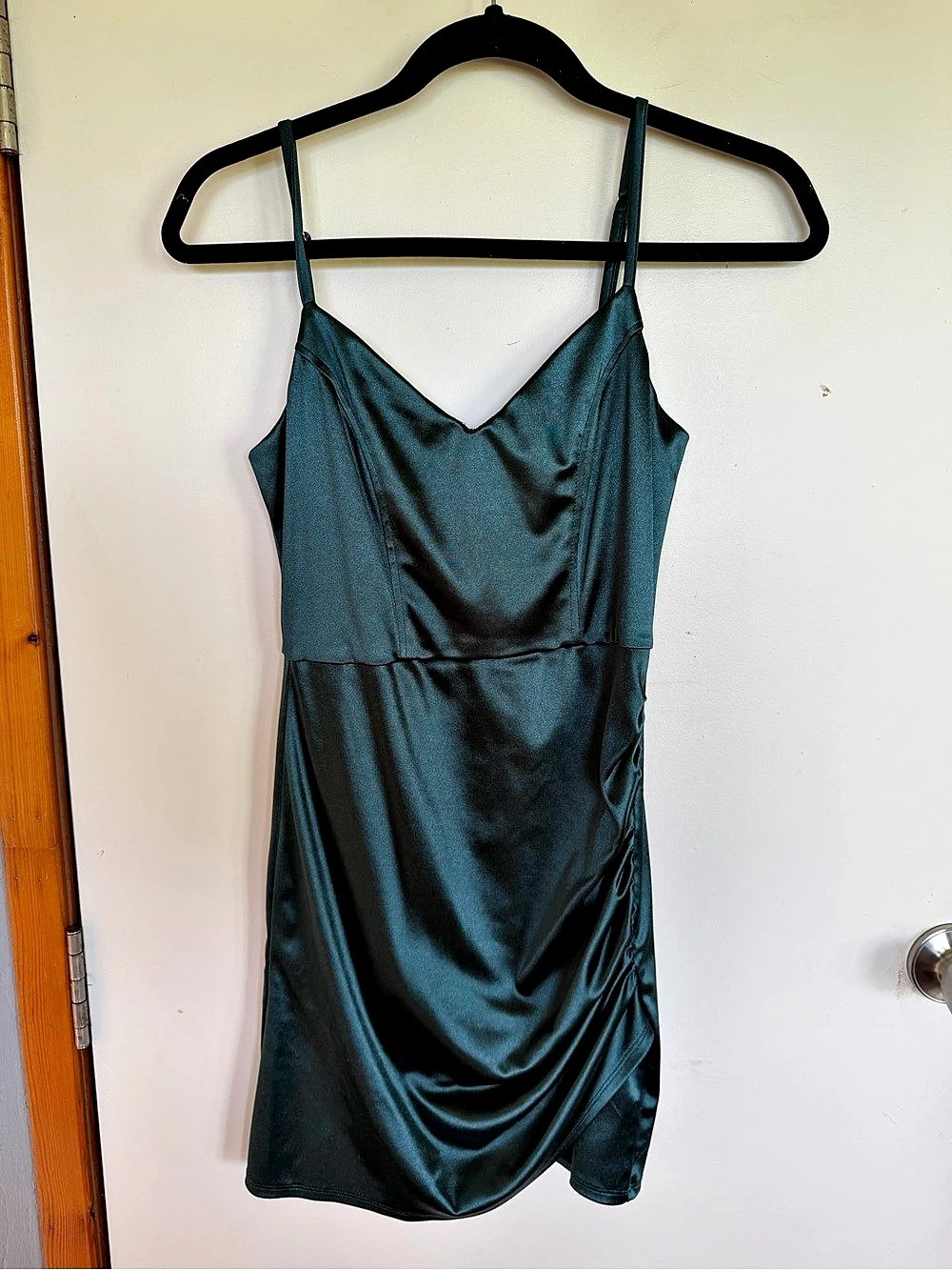 Willow & Root Satin Ruched Mini Dress